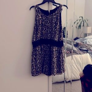 Polyester and cotton cheetah romper